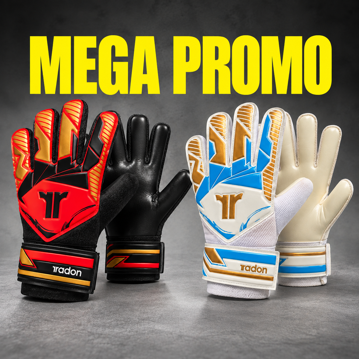 MEGA PROMO | Pack de 2 Guantes de arquero para entrenamiento | Látex gigagrip 3mm | Radon