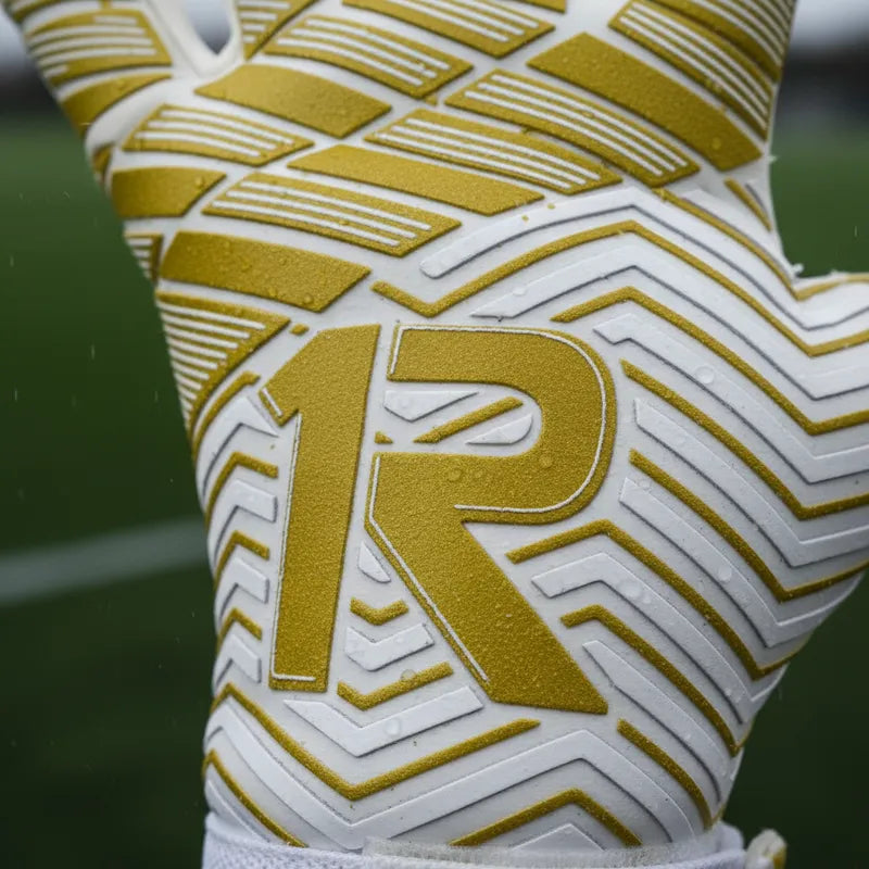 NIC ONE Golden 7° Generación | Guantes de arquero profesionales Raw Goalie | Látex Contact alemán 4 mm