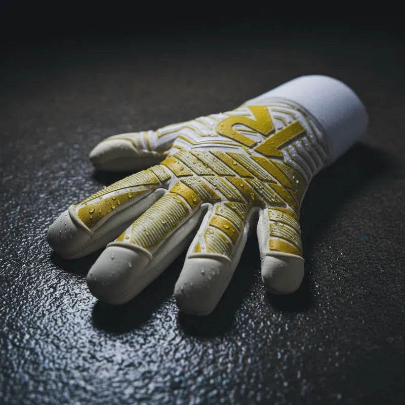 NIC ONE Golden 7° Generación | Guantes de arquero profesionales Raw Goalie | Látex Contact alemán 4 mm