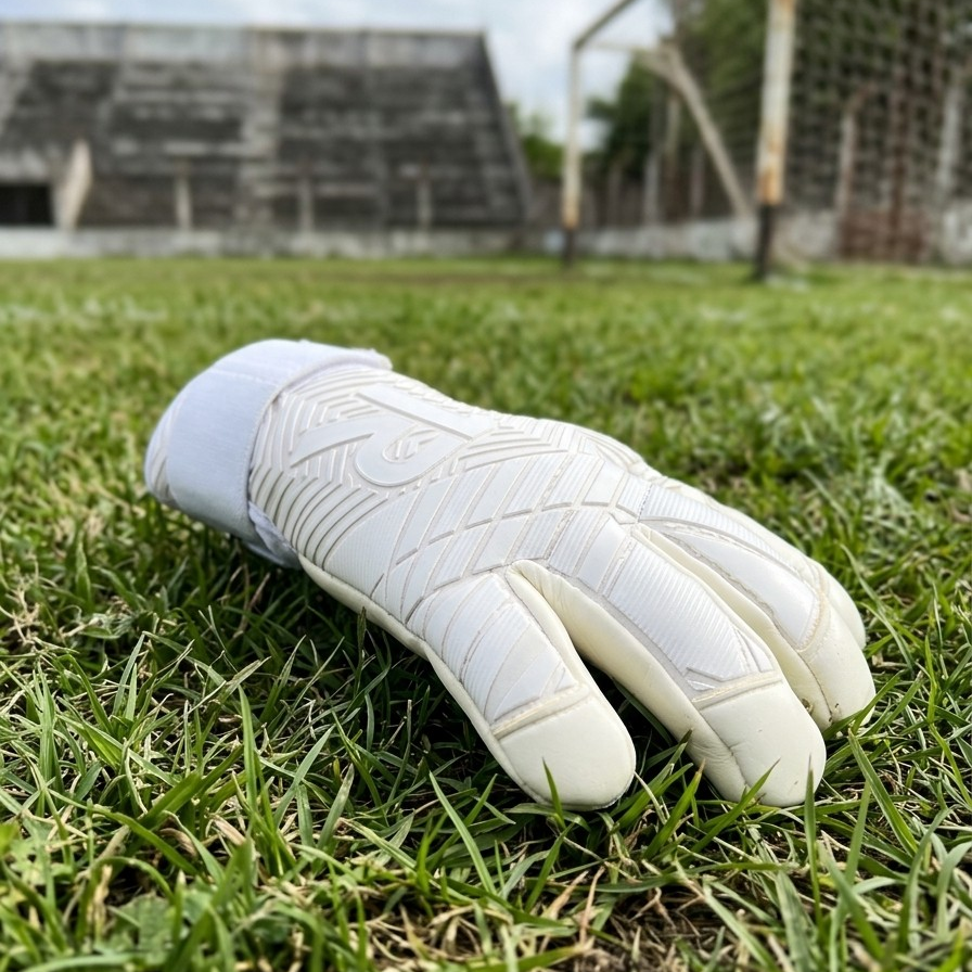 NIC ONE All White 7° Generación | Guantes de arquero profesionales Raw Goalie | Látex Contact alemán 4 mm