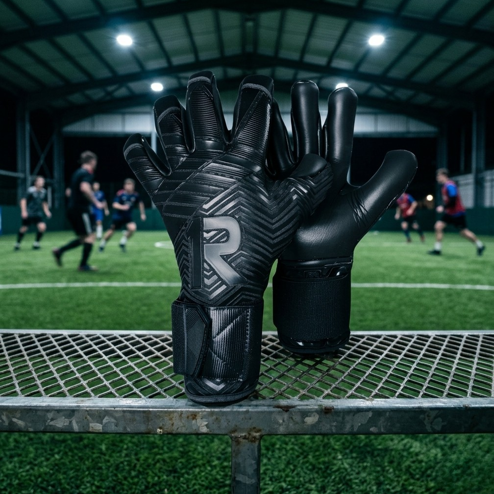 NIC ONE All Black 7° Generación | Guantes de arquero profesionales Raw Goalie | Látex Contact alemán 4 mm