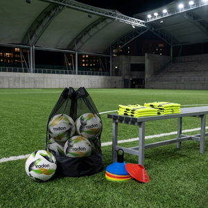 Pack 6 balones de fútbol profesional Titan 5000 DX-PRO + 10 petos + 10 lentejas