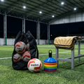 Pack 6 balones profesionales futbolito + 10 petos + 10 lentejas