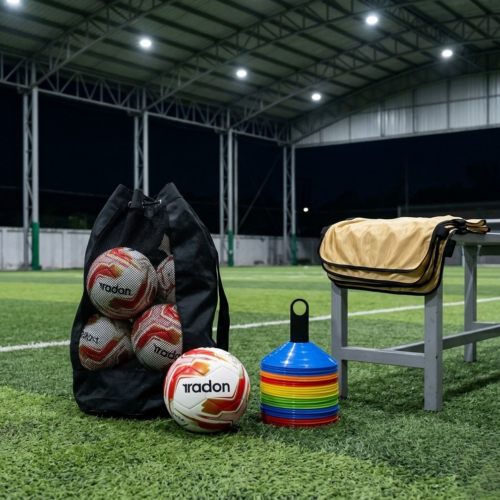 Pack 6 balones profesionales futbolito + 10 petos + 10 lentejas