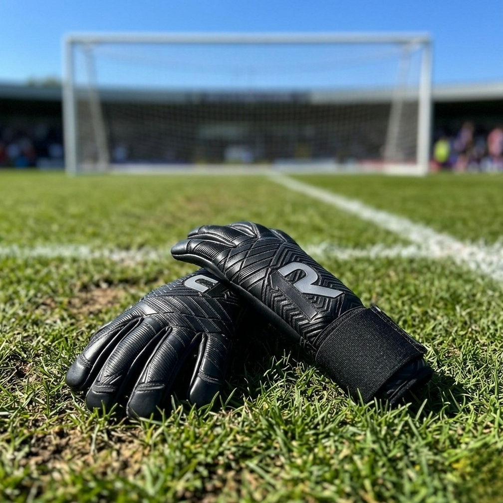 NIC ONE All Black 7° Generación | Guantes de arquero profesionales Raw Goalie | Látex Contact alemán 4 mm