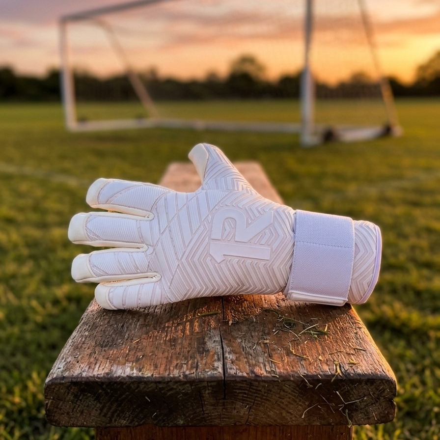NIC ONE All White 7° Generación | Guantes de arquero profesionales Raw Goalie | Látex Contact alemán 4 mm