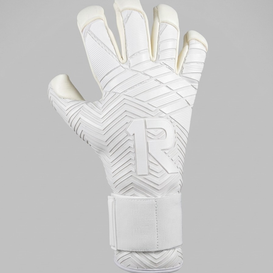 NIC ONE All White 7° Generación | Guantes de arquero profesionales Raw Goalie | Látex Contact alemán 4 mm